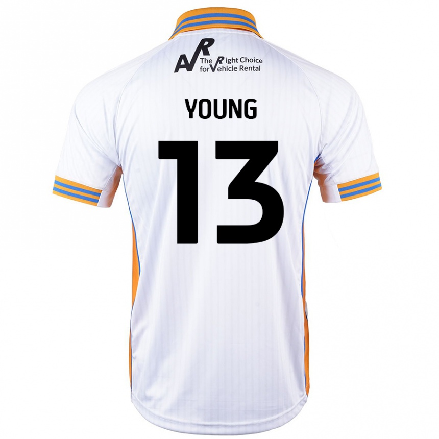 Femme Football Maillot Joe Young #13 Blanc Tenues Extérieur 2024/25