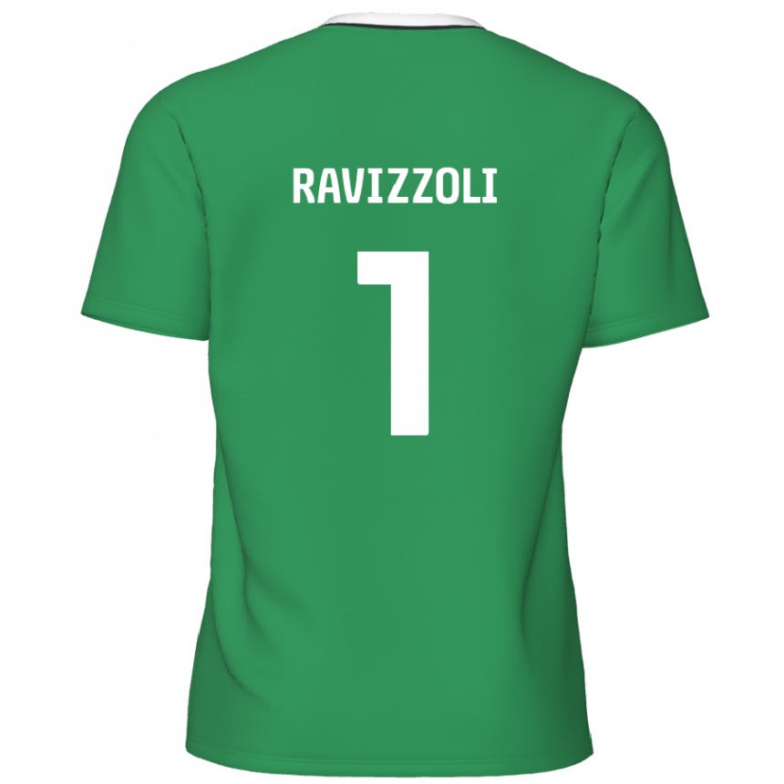 Femme Football Maillot Franco Ravizzoli #1 Rayures Blanches Vertes Tenues Extérieur 2024/25