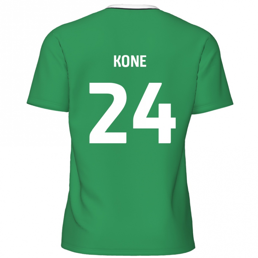 Femme Football Maillot Richard Kone #24 Rayures Blanches Vertes Tenues Extérieur 2024/25