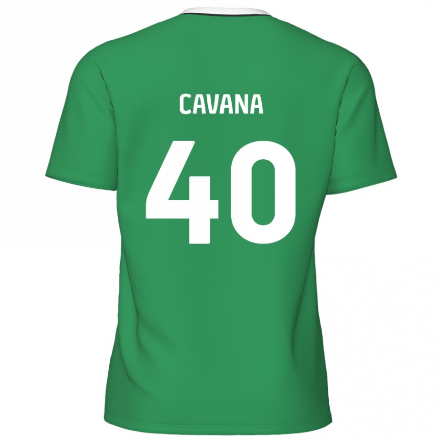 Femme Football Maillot Max Cavana #40 Rayures Blanches Vertes Tenues Extérieur 2024/25