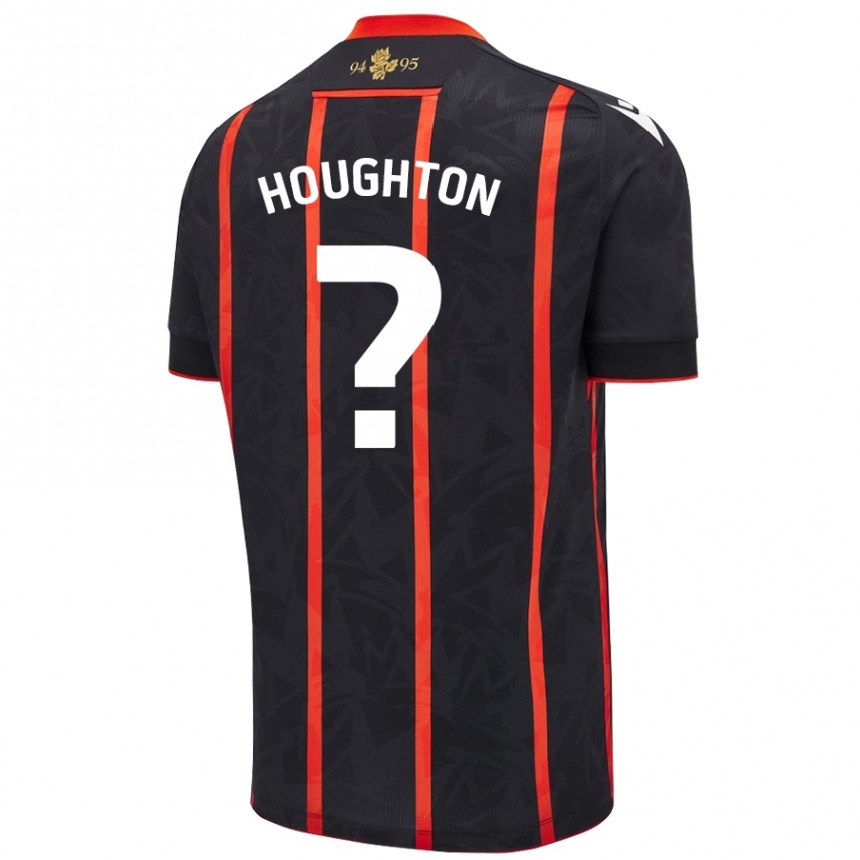 Femme Football Maillot Lucas Houghton #0 Noir Rouge Tenues Extérieur 2024/25