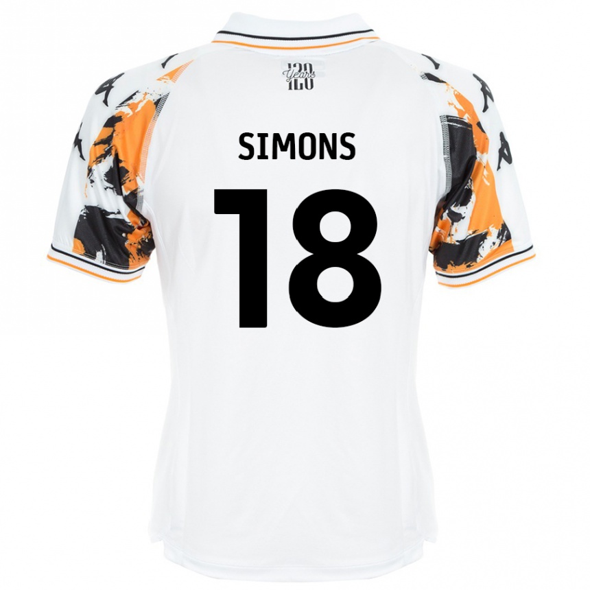 Femme Football Maillot Xavier Simons #18 Blanc Tenues Extérieur 2024/25