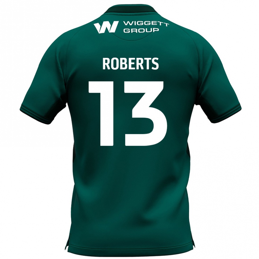 Femme Football Maillot Liam Roberts #13 Vert Tenues Extérieur 2024/25