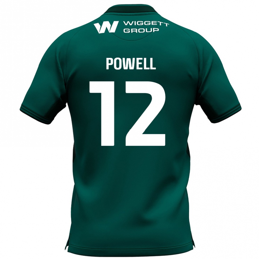 Femme Football Maillot Beth Powell #12 Vert Tenues Extérieur 2024/25