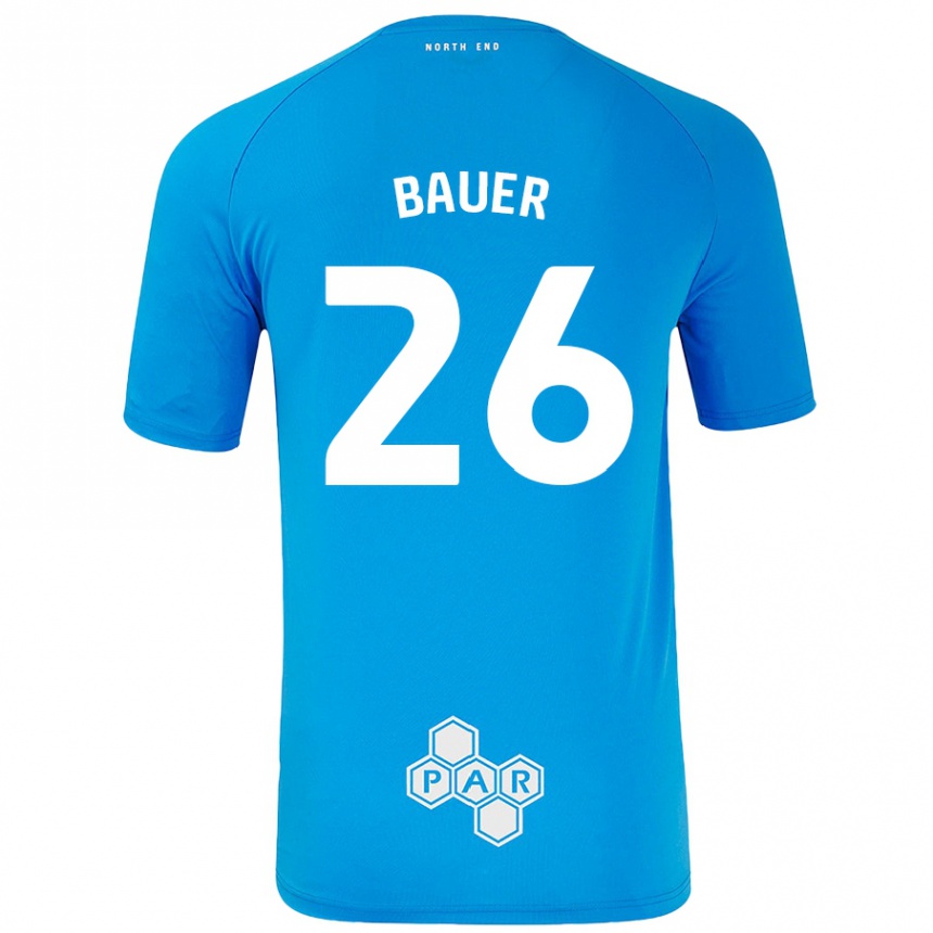 Femme Football Maillot Patrick Bauer #26 Bleu Ciel Tenues Extérieur 2024/25