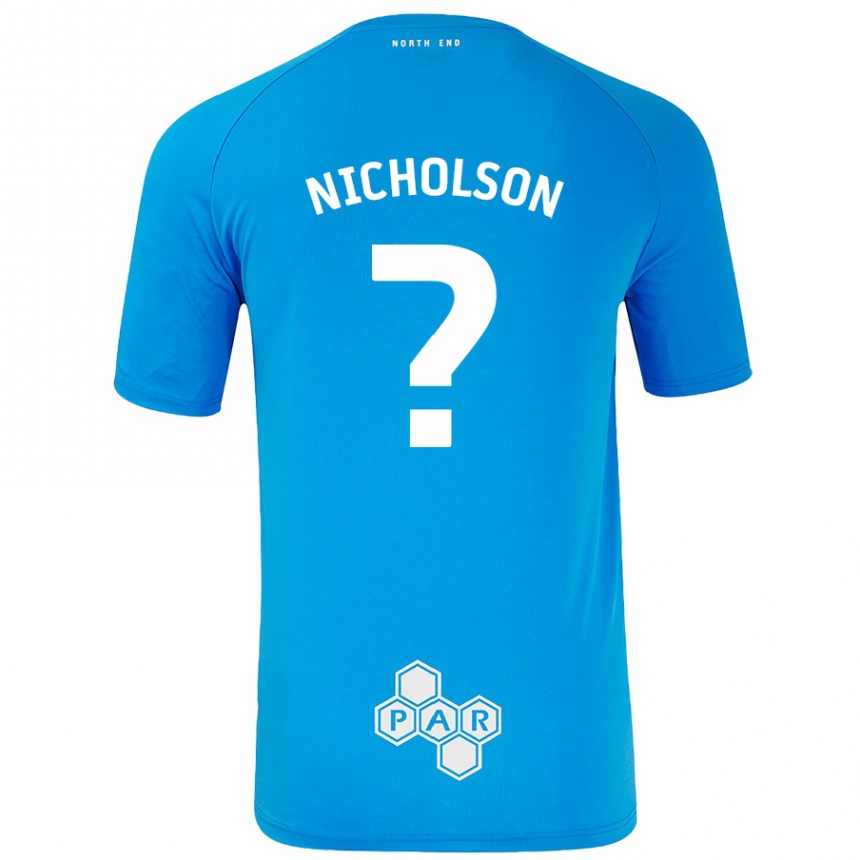 Femme Football Maillot Joseph Nicholson #0 Bleu Ciel Tenues Extérieur 2024/25