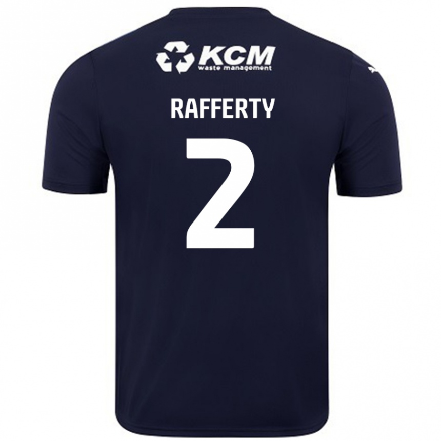 Femme Football Maillot Joe Rafferty #2 Bleu Marine Tenues Extérieur 2024/25