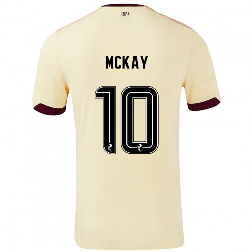 Femme Football Maillot Barrie Mckay #10 Crème Bordeaux Tenues Extérieur 2024/25