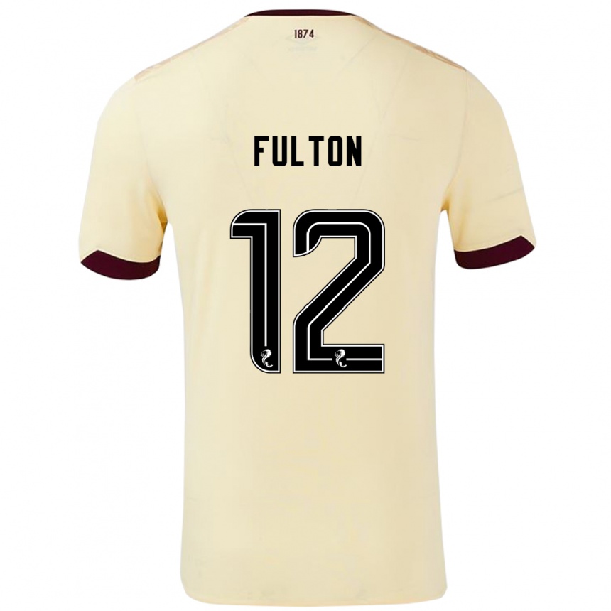 Femme Football Maillot Ryan Fulton #12 Crème Bordeaux Tenues Extérieur 2024/25