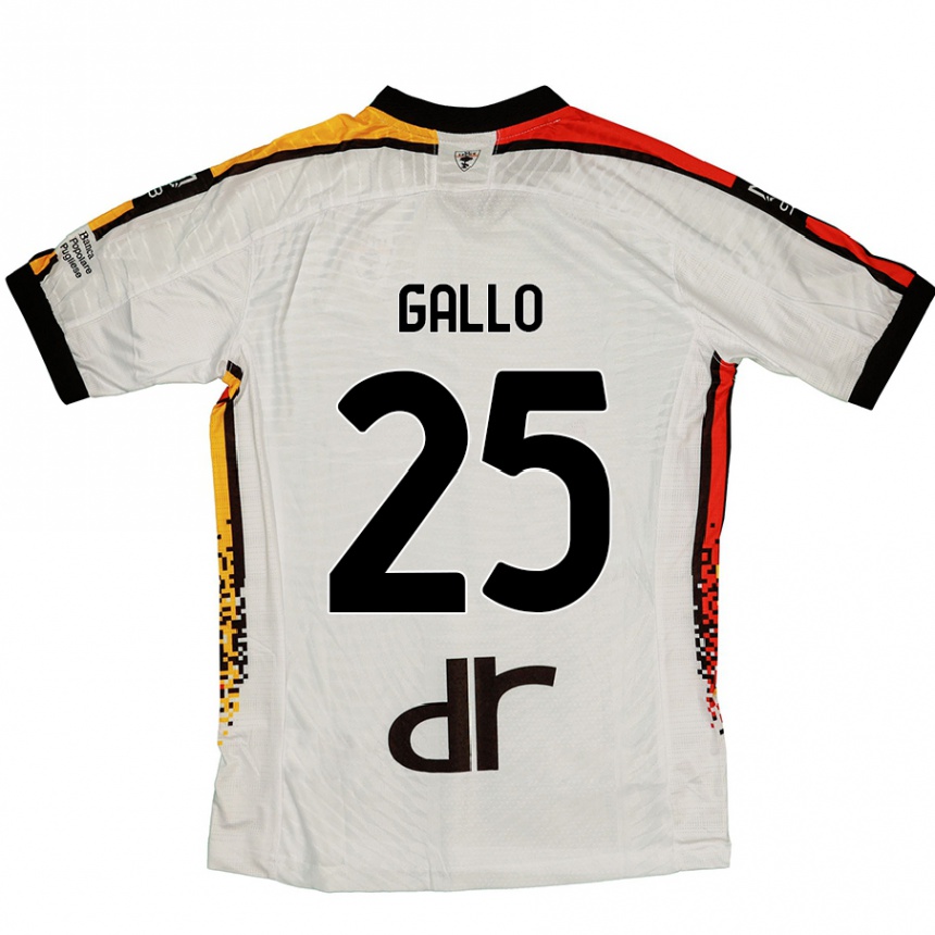 Femme Football Maillot Antonino Gallo #25 Blanc Noir Tenues Extérieur 2024/25