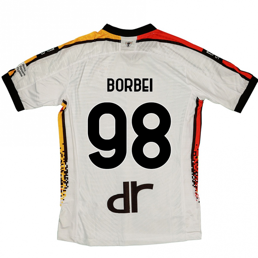 Femme Football Maillot Alexandru Borbei #98 Blanc Noir Tenues Extérieur 2024/25