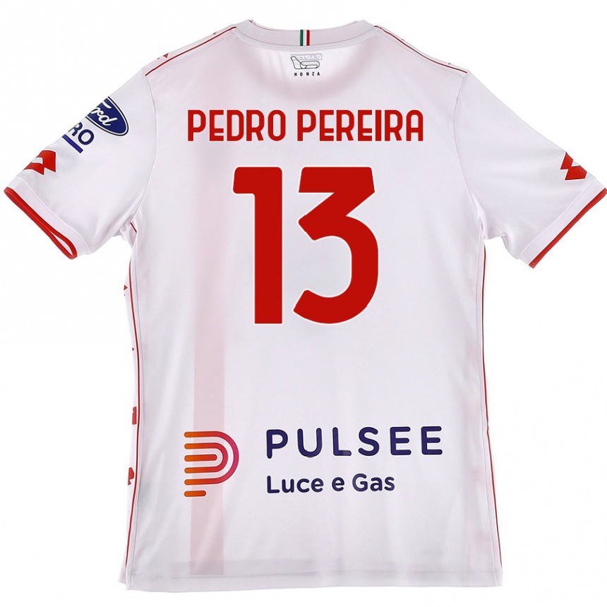 Femme Football Maillot Pedro Pereira #13 Blanc Rouge Tenues Extérieur 2024/25