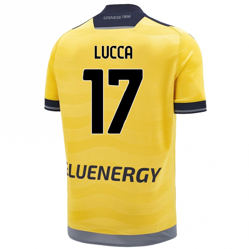 Femme Football Maillot Lorenzo Lucca #17 Doré Tenues Extérieur 2024/25