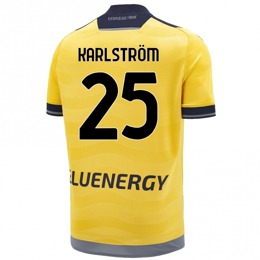 Femme Football Maillot Jesper Karlström #25 Doré Tenues Extérieur 2024/25