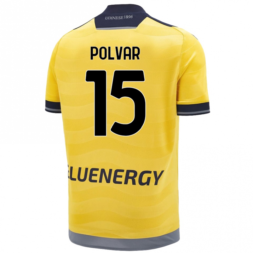 Femme Football Maillot Francesco Polvar #15 Doré Tenues Extérieur 2024/25