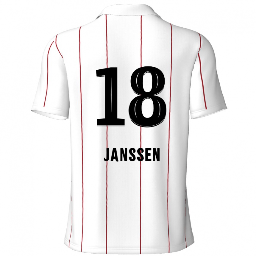 Femme Football Maillot Vincent Janssen #18 Blanc Noir Tenues Extérieur 2024/25