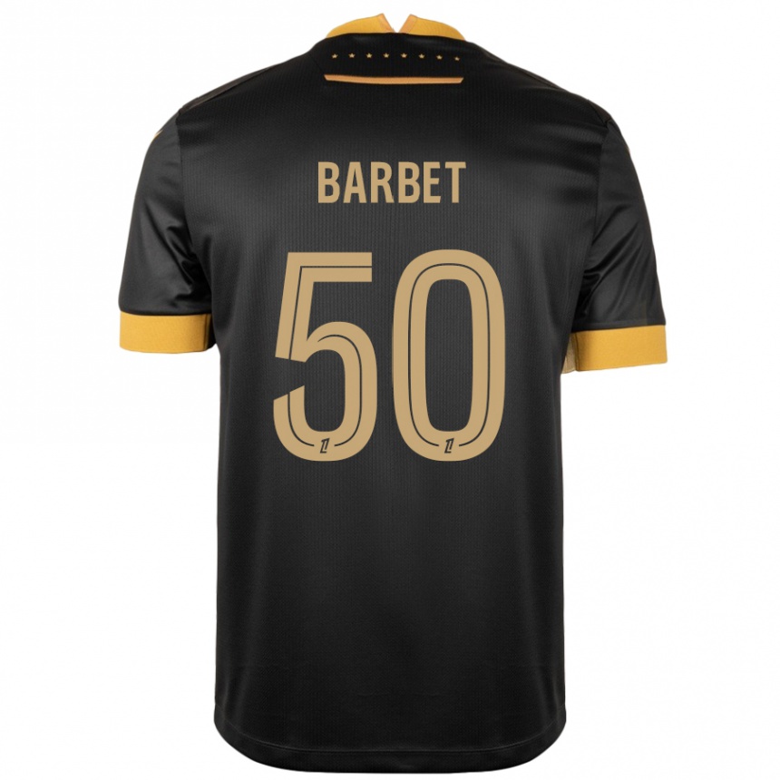 Femme Football Maillot Hugo Barbet #50 Noir Marron Tenues Extérieur 2024/25