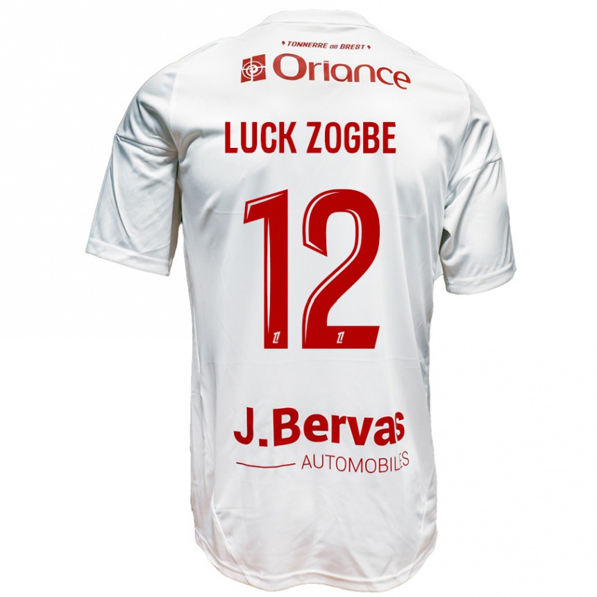 Femme Football Maillot Luck Zogbé #12 Blanc Rouge Tenues Extérieur 2024/25