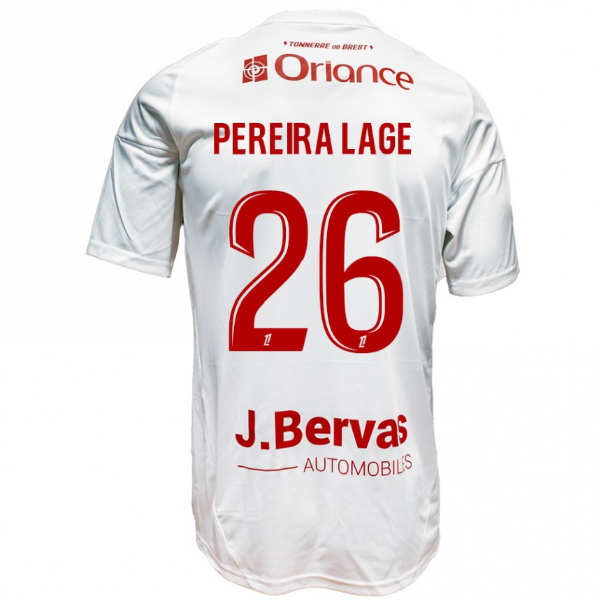 Femme Football Maillot Mathias Pereira Lage #26 Blanc Rouge Tenues Extérieur 2024/25