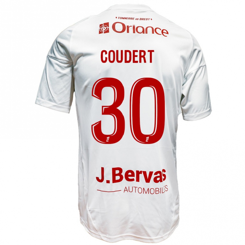 Femme Football Maillot Grégoire Coudert #30 Blanc Rouge Tenues Extérieur 2024/25