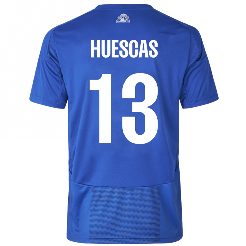 Femme Football Maillot Rodrigo Huescas #13 Blanc Bleu Tenues Extérieur 2024/25