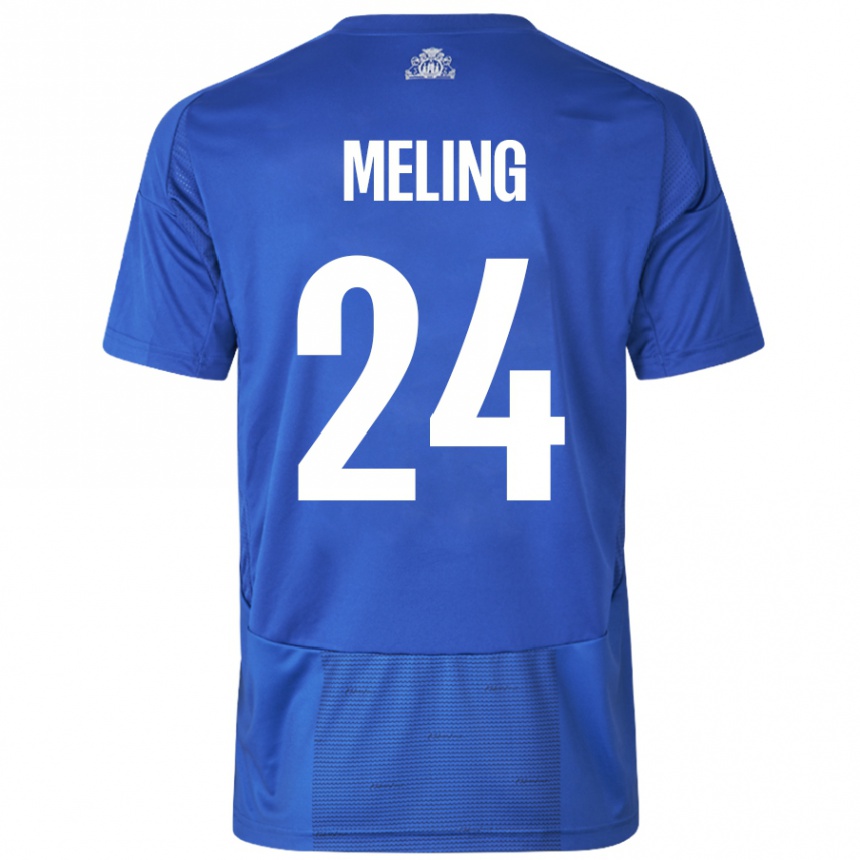 Femme Football Maillot Birger Meling #24 Blanc Bleu Tenues Extérieur 2024/25