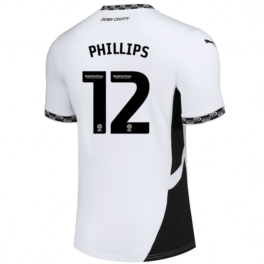 Enfant Football Maillot Nathaniel Phillips #12 Blanc Noir Tenues Domicile 2024/25