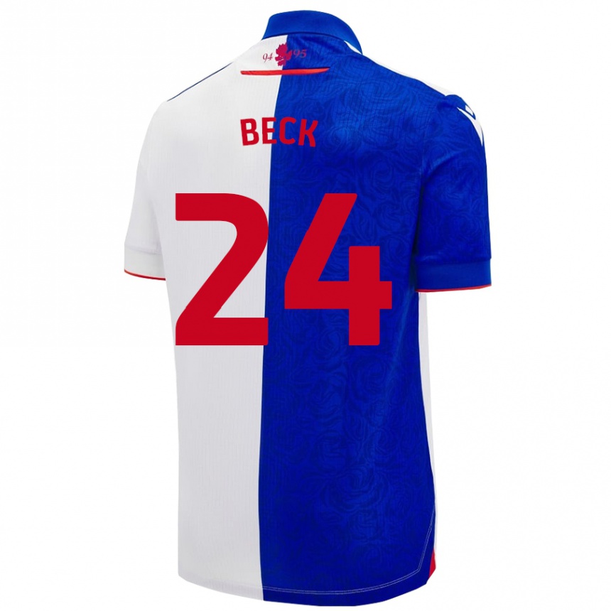 Enfant Football Maillot Owen Beck #24 Bleu Ciel Blanc Tenues Domicile 2024/25