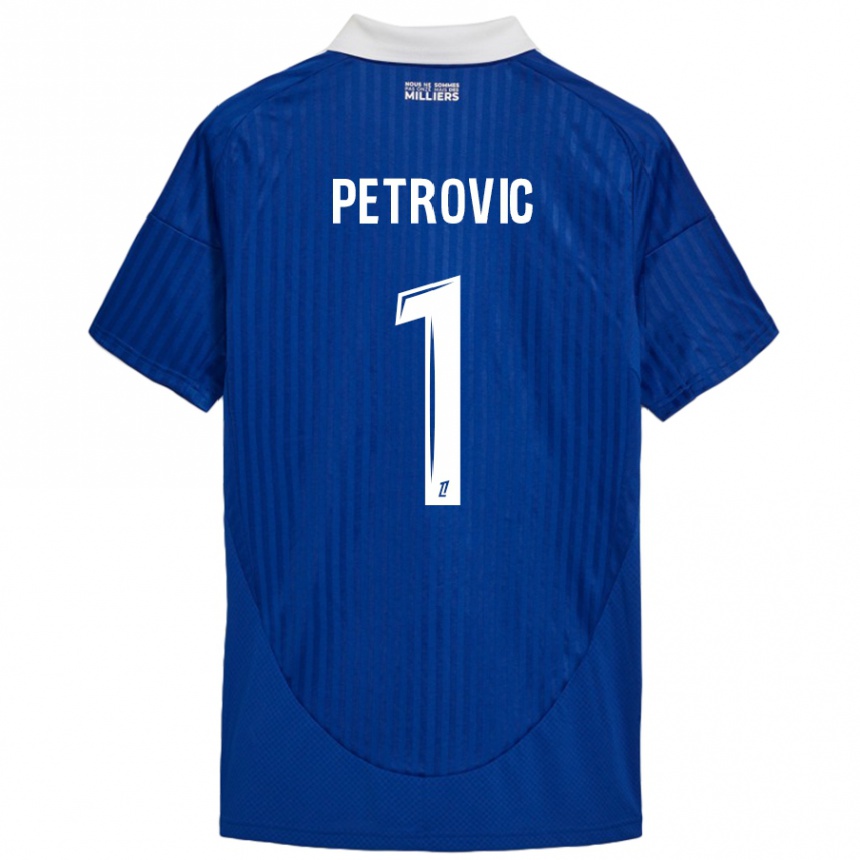 Enfant Football Maillot Djordje Petrovic #1 Bleu Blanc Tenues Domicile 2024/25