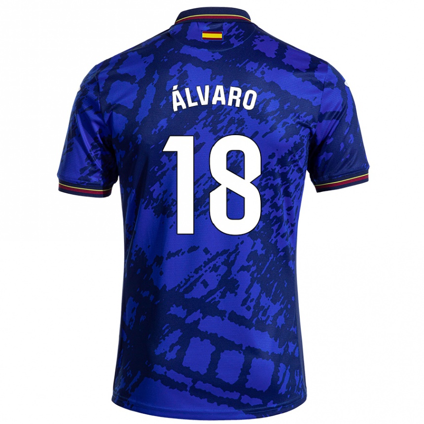 Enfant Football Maillot Alvaro Rodriguez #18 Bleu Foncé Tenues Domicile 2024/25