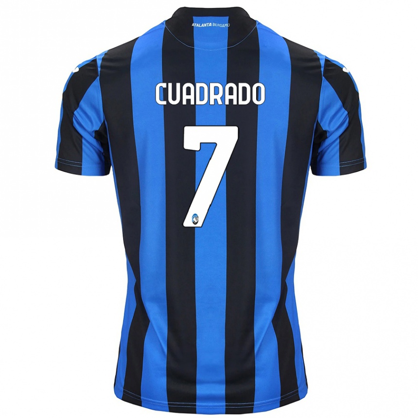 Enfant Football Maillot Juan Cuadrado #7 Bleu Noir Tenues Domicile 2024/25