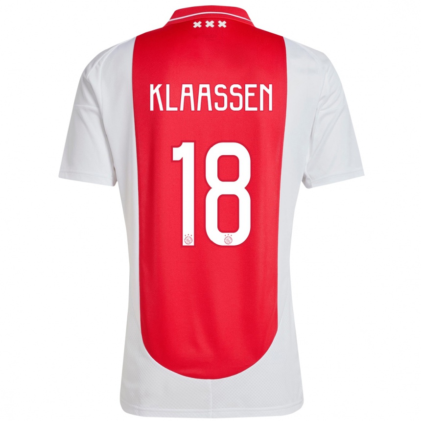 Enfant Football Maillot Davy Klaassen #18 Rouge Blanc Tenues Domicile 2024/25