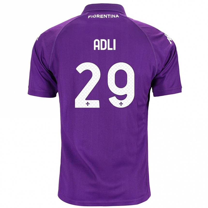 Enfant Football Maillot Yacine Adli #29 Violet Tenues Domicile 2024/25