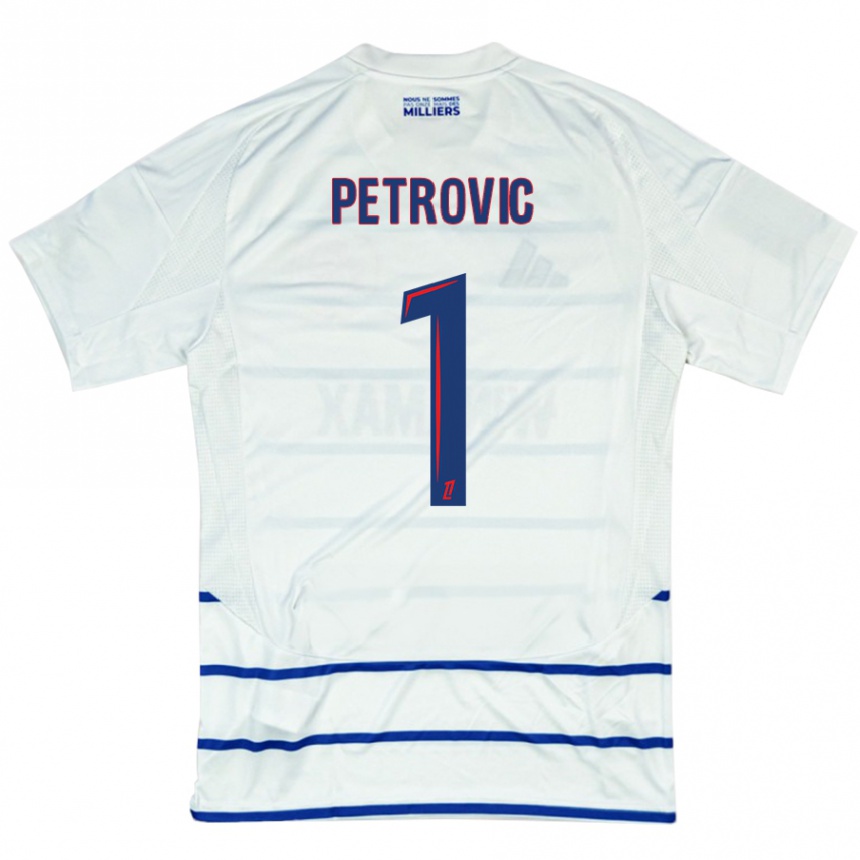 Enfant Football Maillot Djordje Petrovic #1 Blanc Bleu Tenues Extérieur 2024/25