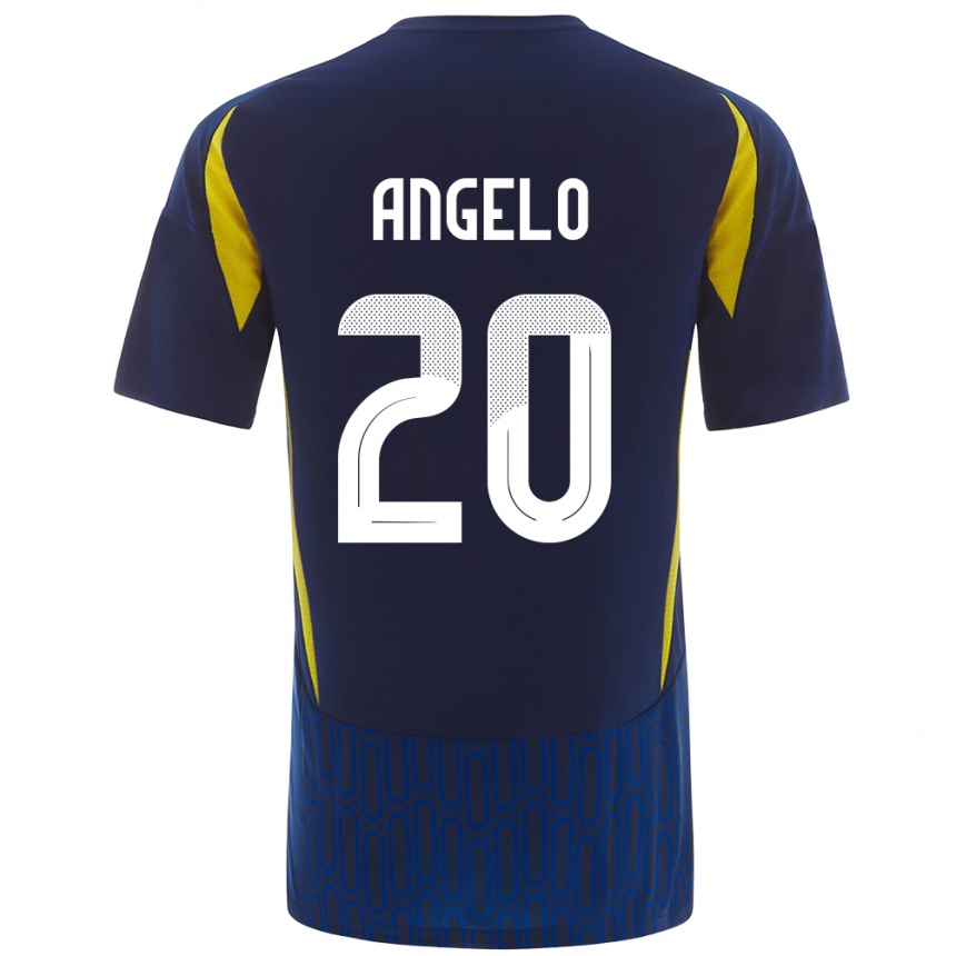 Enfant Football Maillot Ângelo #20 Bleu Jaune Tenues Extérieur 2024/25