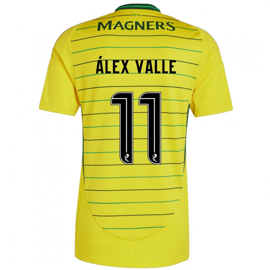 Enfant Football Maillot Álex Valle #11 Jaune Tenues Extérieur 2024/25