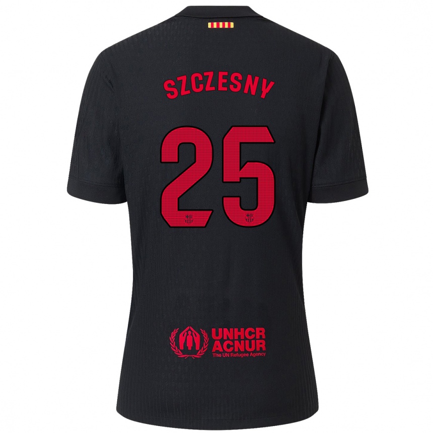 Enfant Football Maillot Wojciech Szczesny #25 Noir Rouge Tenues Extérieur 2024/25