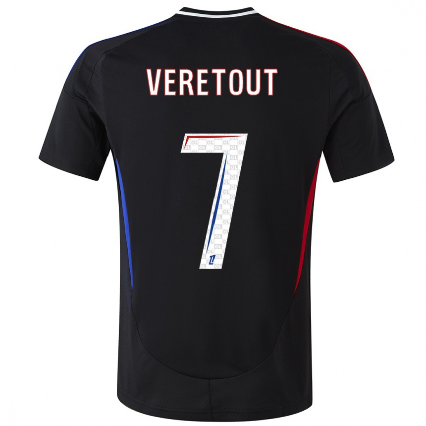 Enfant Football Maillot Jordan Veretout #7 Noir Tenues Extérieur 2024/25