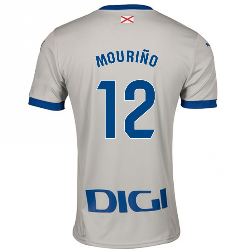 Enfant Football Maillot Santiago Mouriño #12 Gris Clair Tenues Extérieur 2024/25