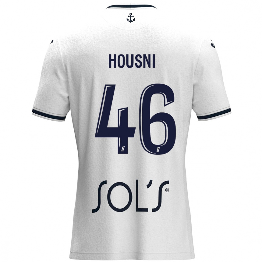 Enfant Football Maillot Ilyes Housni #46 Blanc Bleu Foncé Tenues Extérieur 2024/25