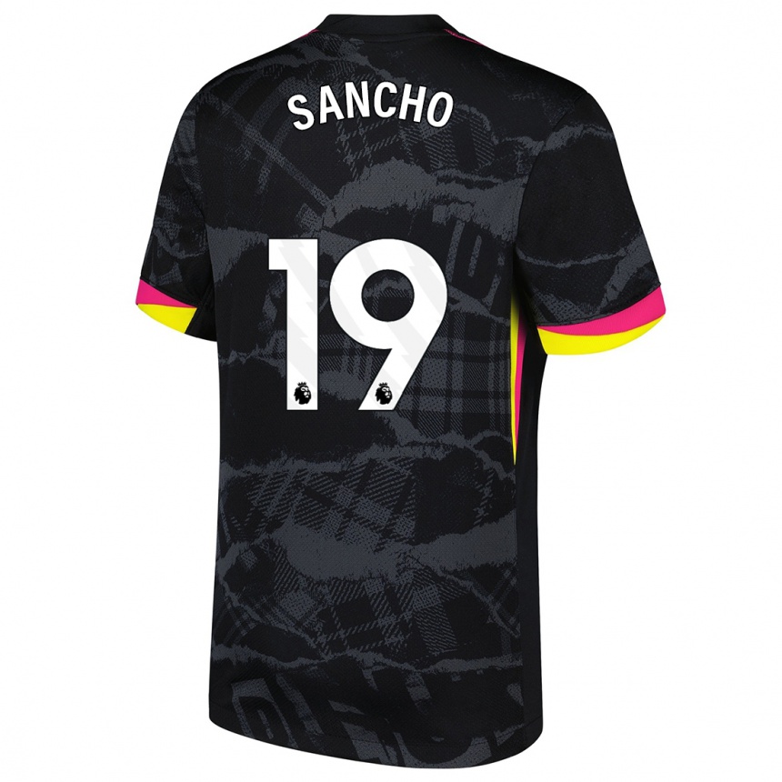 Enfant Football Maillot Jadon Sancho #19 Noir Rose Troisieme 2024/25