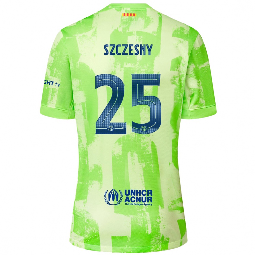 Enfant Football Maillot Wojciech Szczesny #25 Citron Vert Troisieme 2024/25