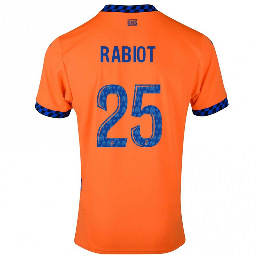 Enfant Football Maillot Adrien Rabiot #25 Orange Bleu Foncé Troisieme 2024/25