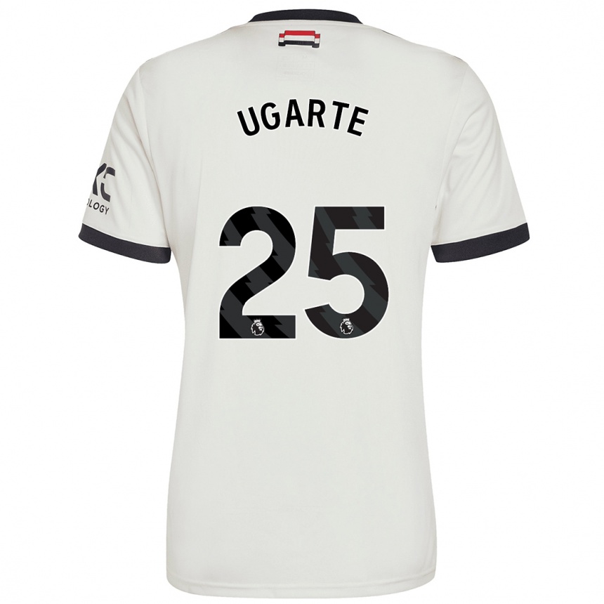 Enfant Football Maillot Manuel Ugarte #25 Blanc Cassé Troisieme 2024/25