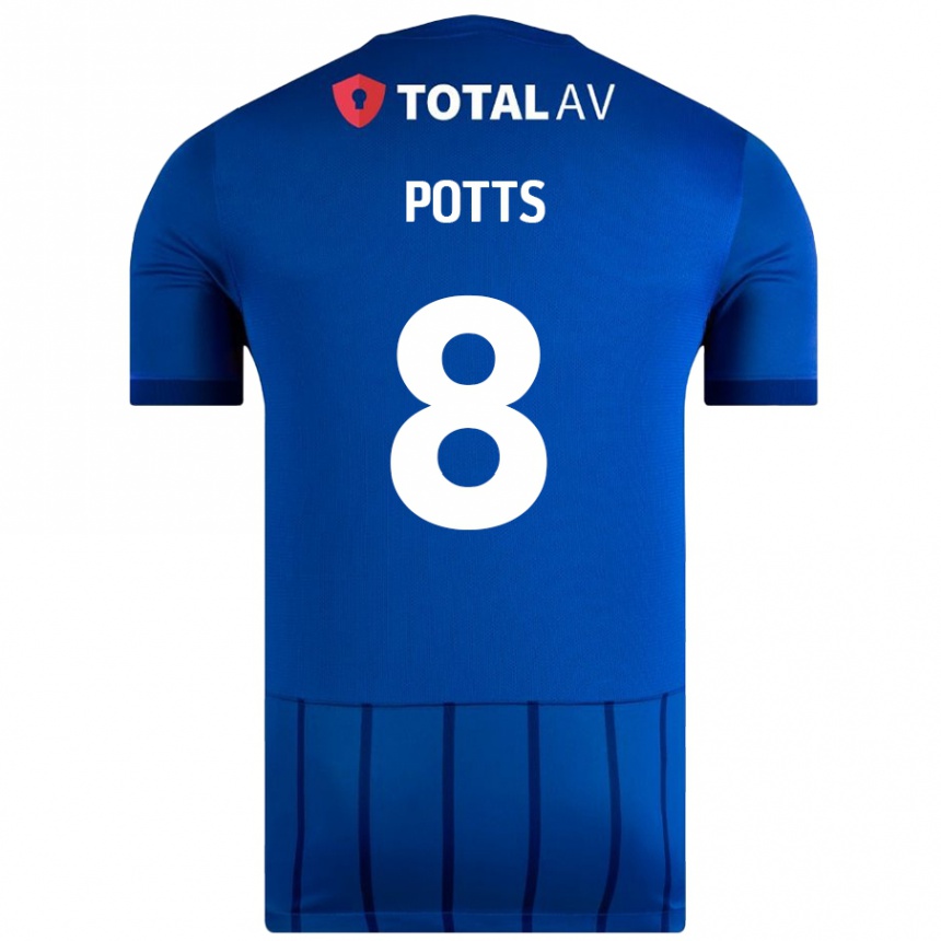 Enfant Football Maillot Freddie Potts #8 Bleu Tenues Domicile 2024/25