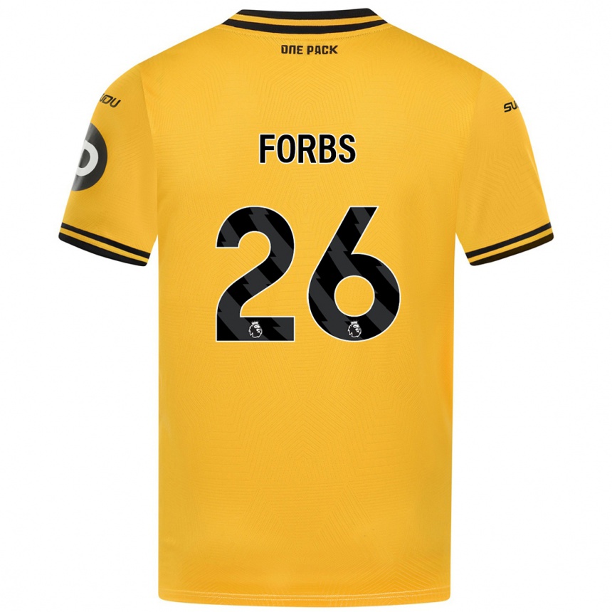 Enfant Football Maillot Carlos Forbs #26 Jaune Tenues Domicile 2024/25