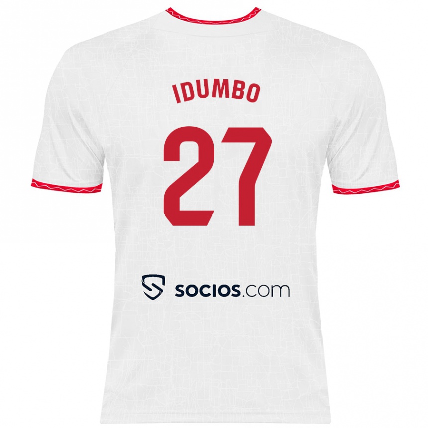 Enfant Football Maillot Stanis Idumbo Muzambo #27 Blanc Rouge Tenues Domicile 2024/25