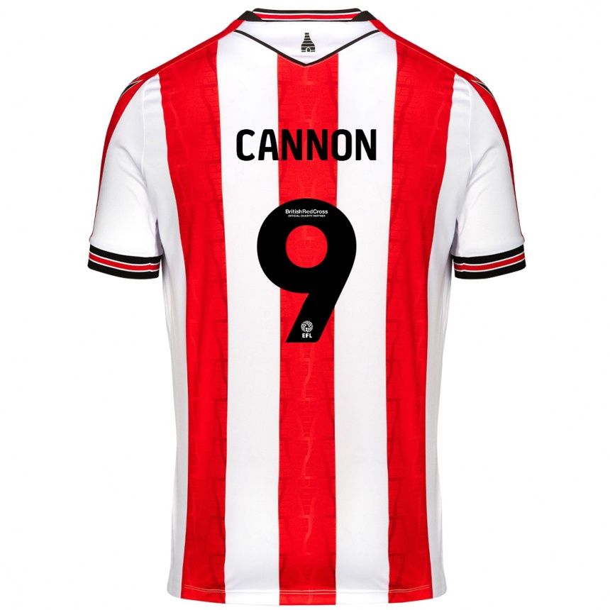 Enfant Football Maillot Thomas Cannon #9 Rouge Blanc Tenues Domicile 2024/25