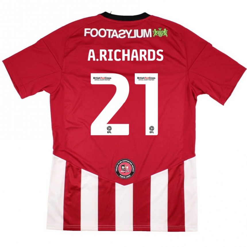 Enfant Football Maillot Amani Richards #21 Rouge Blanc Tenues Domicile 2024/25