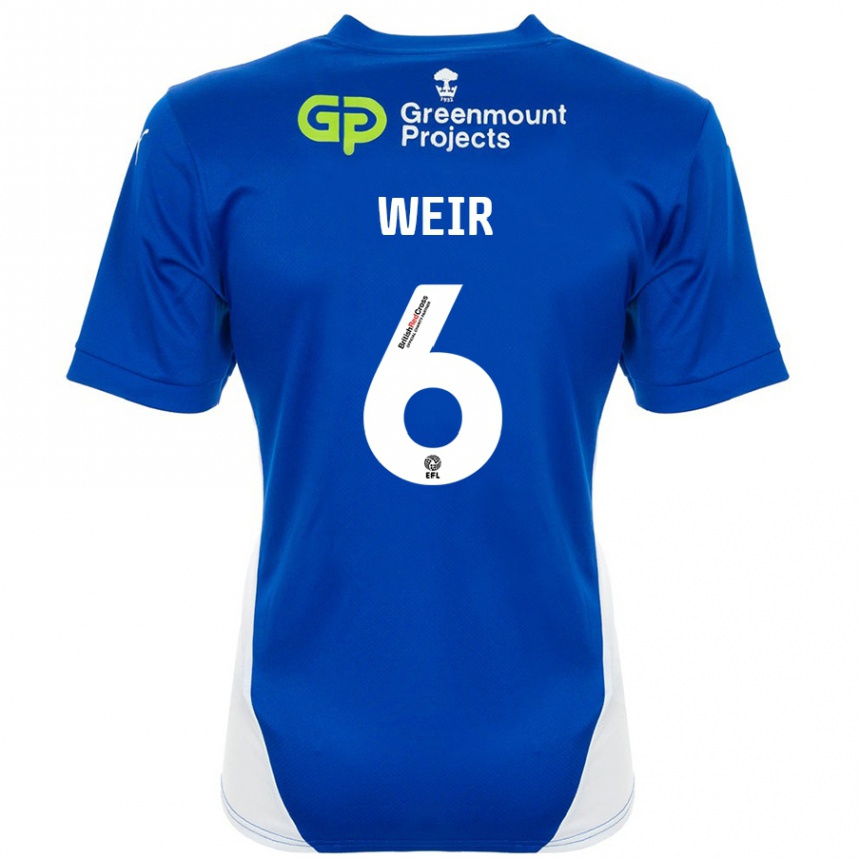 Enfant Football Maillot Jensen Weir #6 Bleu Blanc Tenues Domicile 2024/25